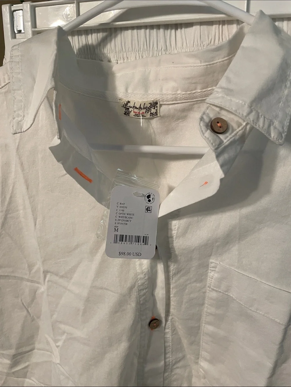 NWT Free People White 2 piece cotton set